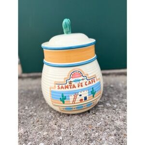 Treasure Craft Santa Fe Cafe Ceramic Cookie Jar Cactus Lid Southwestern